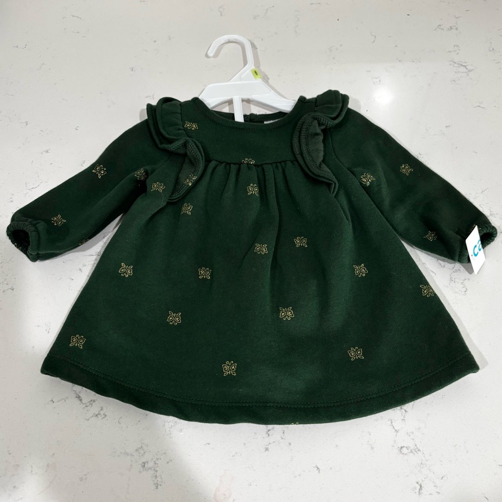Carter's Green Dress with Gold Accents